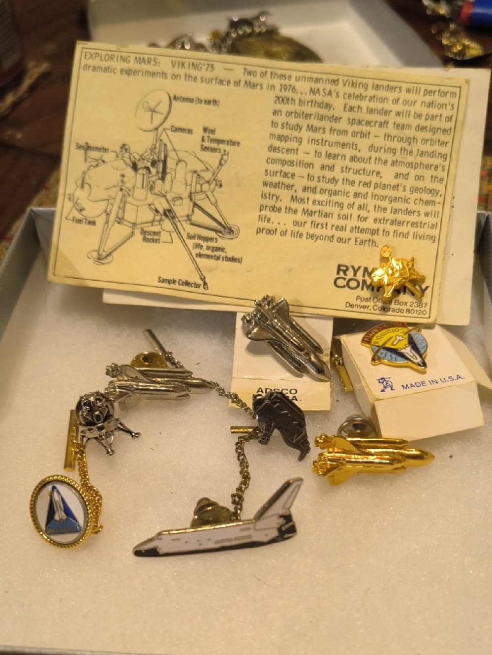 Space Shuttle & Astronaut Cufflink Set - Gold & Silver Tone